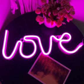 img 2 attached to 🎀 Love Neon Sign: Vibrant Wall Décor for Bedroom, USB/Battery Powered LED Neon Light in Pink - Perfect for Christmas Party, Wedding, Kids or Living Room