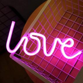 img 4 attached to 🎀 Love Neon Sign: Vibrant Wall Décor for Bedroom, USB/Battery Powered LED Neon Light in Pink - Perfect for Christmas Party, Wedding, Kids or Living Room