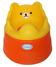 img 4 attached to 🚽 Convenient 2-in-1 Teddy Potty Training Toilet Seat in Vibrant Yellow & Orange