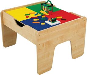 img 2 attached to 🚂 KidKraft 2-in-1 Reversible Top Activity Table: Building Bricks & Train Set Combo for Ages 3+, Natural