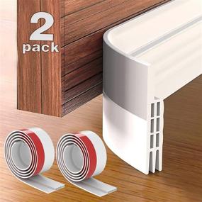 img 4 attached to 🚪 Grotheory 39" L Door Draft Stopper - 2 Pack Under Door Seal for Exterior & Interior Doors, Door Sweep - Dust and Noise Insulation, Weather Stripping Draft Guard Insulator, White