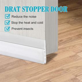img 2 attached to 🚪 Grotheory 39" L Door Draft Stopper - 2 Pack Under Door Seal for Exterior & Interior Doors, Door Sweep - Dust and Noise Insulation, Weather Stripping Draft Guard Insulator, White