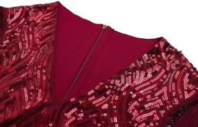 img 1 attached to 💃 Vintage Art Deco Dress - BABEYOND Roaring 20s Sequins Beaded Dress with Long Fringes, Great Gatsby Flapper Dress