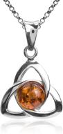 💎 elegant amber sterling silver celtic pendant necklace with 18" chain logo