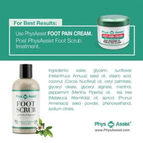 img 1 attached to 🌿 PhysAssist Foot Scrub - 8 oz. with Tea Tree and Peppermint: Soothing Exfoliation for a Cooling, Calming, and Refreshing Foot Experience