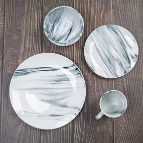 img 1 attached to 🍽️ Enhance Your Dining Experience with Cutiset Elegant Natural Marbleized Dinnerware