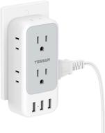 🔌 tessan multi plug outlet extender with usb ports - 7 outlet splitter and 3 usb wall charger for cruise, home, office, dorm essentials - enhanced power expander logo