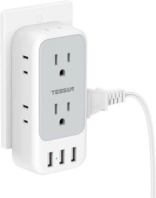 img 4 attached to 🔌 TESSAN Multi Plug Outlet Extender with USB Ports - 7 Outlet Splitter and 3 USB Wall Charger for Cruise, Home, Office, Dorm Essentials - Enhanced Power Expander