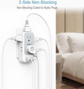 img 1 attached to 🔌 TESSAN Multi Plug Outlet Extender with USB Ports - 7 Outlet Splitter and 3 USB Wall Charger for Cruise, Home, Office, Dorm Essentials - Enhanced Power Expander