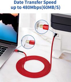 img 2 attached to 🔴 10FT USB C Printer Cable от JSAUX - USB B 2.0 к USB Type C мужской кабель для принтера и сканера MIDI, MacBook Pro, Epson, HP, Canon, Lexmark, Brother, Xerox, Samsung - Красный.