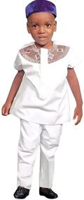 img 4 attached to 👕 Stylish HD African Kids Dashiki Set: Matching Parent-Child Clothes with Traditional Embroidery - Daddy and Me Outfits