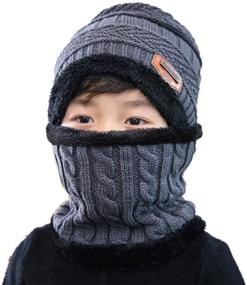 img 4 attached to 🧣 Yvechus Kids Winter Hat and Scarf Set: Cozy 2-Piece Warm Knit Beanie Cap and Scarf for 5-14 Year Old Boys Girls