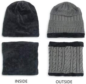 img 2 attached to 🧣 Yvechus Kids Winter Hat and Scarf Set: Cozy 2-Piece Warm Knit Beanie Cap and Scarf for 5-14 Year Old Boys Girls