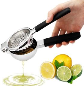 img 4 attached to 🍋 Premium Stainless Steel Lemon Lime Orange Juicer Squeezer - Manual Hand Press for High Juice Yield - Large 3.4 Inch Bowl - Heavy Duty, Anti-Slip Silicone Handle