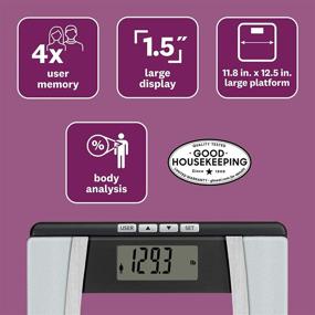 img 2 attached to 📊 WW Scales by Conair: High Capacity Body Analysis Glass Scale for Accurate Body Fat, Water, Bone Mass & BMI Tracking with 4 User Memory