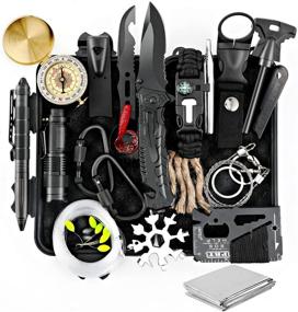 img 4 attached to 🔧 19-in-1 Survival Kit - Cool Gadgets for Outdoor Camping Adventures, Hiking, Hunting, and Fishing - Perfect Birthday, Christmas Stocking Stuffers - Emergency Tactical Gear and Equipment