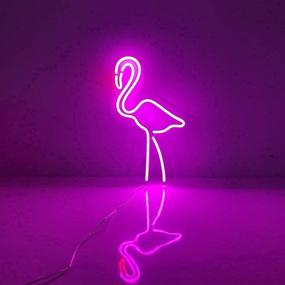 img 3 attached to 🦩 Vibrant Pink Flamingo LED Neon Signs: Stunning Wall Decor & Night Light for Home and Bar