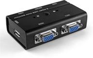 ⌨️ tnp usb 2.0 kvm switch manual selector - rack mount metal box adapter for computer pc laptop notebook monitor keyboard mouse - black (2 port) logo