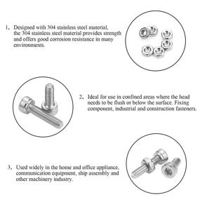 img 1 attached to 🔩 700-Piece M3 Stainless Steel 304 Hex Socket Head Cap Bolts, Screws, and Nuts Assortment Kit by DYWISHKEY