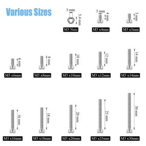 img 3 attached to 🔩 700-Piece M3 Stainless Steel 304 Hex Socket Head Cap Bolts, Screws, and Nuts Assortment Kit by DYWISHKEY