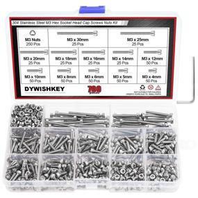 img 4 attached to 🔩 700-Piece M3 Stainless Steel 304 Hex Socket Head Cap Bolts, Screws, and Nuts Assortment Kit by DYWISHKEY