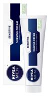 nivea men sensitive shaving cream, 3.5 oz tube for gentler shaving experience logo