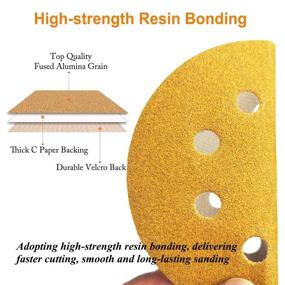 img 3 attached to 100-Pack 5-Inch 8-Hole Hook and Loop Sanding Discs, 220-Grit Random Orbit Sandpaper