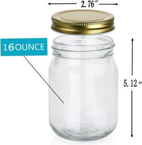 img 1 attached to 🏺 Encheng 16 oz Glass Jars With Lids - Wide Mouth Ball Mason Jars for Storage and Canning - Pickles, Herb, Jelly, Jams, Honey - Dishwasher Safe - Set of 15