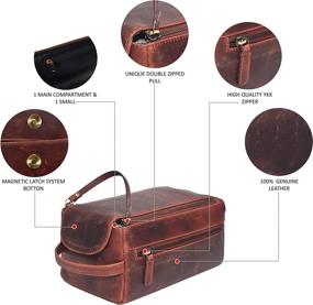 img 3 attached to 🧳 Premium Oak Leather Toiletry Travel Organizer for Effortless Travel Experience