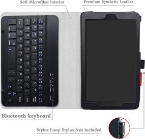 img 1 attached to 💼 Alcatel Joy Tab Keyboard Case - Slim Stand PU Leather Cover with Removable Wireless Keyboard for T-Mobile Alcatel Joy Tab 2019 / Alcatel 3T 8-inch 2018 Tablet, Black - Buy Now!