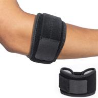 adjustable tennis elbow brace by tomust - forearm support band with gel compression pad, elbow strap for bursitis, golfers, tendinitis, effective pain relief in sports - suitable for both men and women (single) логотип