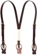 👦 genuine leather elastic strap kids suspenders - classic y style for boys & toddlers by jj suspenders logo