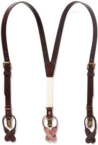 img 2 attached to 👦 Genuine Leather Elastic Strap Kids Suspenders - Classic Y Style for Boys & Toddlers by JJ SUSPENDERS