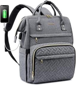 img 4 attached to 🎒 Stylish Grey Laptop Backpack for Women - LOVEVOOK Business Travel Bag with USB Port, Fits up to 15.6-Inch Laptop - Ideal for Students, Teachers, Doctors, Nurses, and Professionals