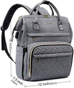 img 2 attached to 🎒 Stylish Grey Laptop Backpack for Women - LOVEVOOK Business Travel Bag with USB Port, Fits up to 15.6-Inch Laptop - Ideal for Students, Teachers, Doctors, Nurses, and Professionals