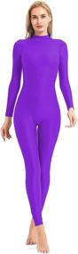 img 4 attached to 🔥 High Neck Zipper Unitard Leotard for Adults - Speerise Full Bodysuit