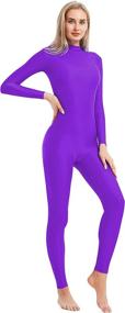 img 3 attached to 🔥 High Neck Zipper Unitard Leotard for Adults - Speerise Full Bodysuit