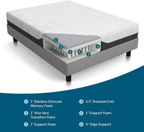 img 3 attached to 🌿 LUCID 10 Inch Twin XL Hybrid Mattress - Enhanced with Bamboo Charcoal and Aloe Vera Infused Memory Foam - Advanced Moisture Wicking - Odor Reducing - CertiPUR-US Certified