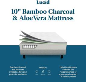 img 2 attached to 🌿 LUCID 10 Inch Twin XL Hybrid Mattress - Enhanced with Bamboo Charcoal and Aloe Vera Infused Memory Foam - Advanced Moisture Wicking - Odor Reducing - CertiPUR-US Certified