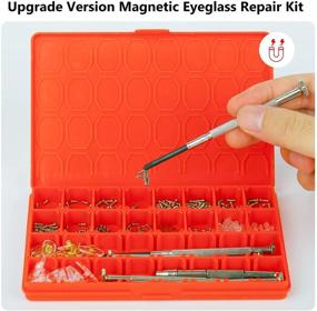 img 3 attached to 🔧 Hiketolight Eyeglass Repair Kit for Sunglasses and Glasses with 1100pcs Screws, 10 Pairs of Screw-in Nose Pads, Screwdrivers, Tweezer, and Cleaning Cloth