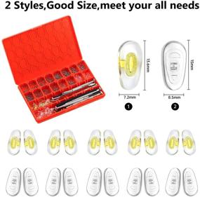 img 2 attached to 🔧 Hiketolight Eyeglass Repair Kit for Sunglasses and Glasses with 1100pcs Screws, 10 Pairs of Screw-in Nose Pads, Screwdrivers, Tweezer, and Cleaning Cloth