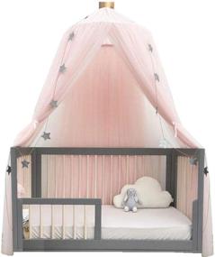 img 4 attached to 🏰 Dome Princess Bed Canopy: Round Lace Mosquito Net Play Tent for Kids - Hanging House Decor with Lace Netting Curtains for Indoor Game House and Baby Nursery