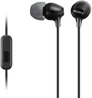 sony mdrex15ap/b in-ear earbud headphones with mic - black logo