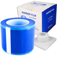 🔵 blue barrier film roll tape: 4x6 inches, 1200 sheets - dental, tattoo, makeup microblading use - includes dispenser box (600ft) logo
