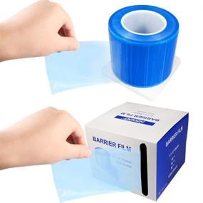 img 1 attached to 🔵 Blue Barrier Film Roll Tape: 4x6 Inches, 1200 Sheets - Dental, Tattoo, Makeup Microblading Use - Includes Dispenser Box (600ft)