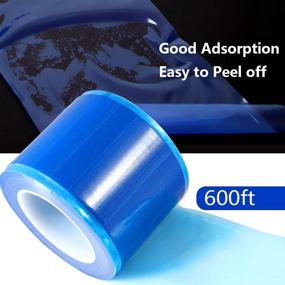 img 3 attached to 🔵 Blue Barrier Film Roll Tape: 4x6 Inches, 1200 Sheets - Dental, Tattoo, Makeup Microblading Use - Includes Dispenser Box (600ft)