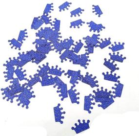 img 4 attached to 👑 200pc Hemarty Royal Blue Crown Confetti: Sparkling Princess Baby Shower & Girl Birthday Decorations