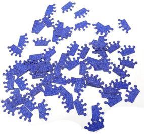 img 2 attached to 👑 200pc Hemarty Royal Blue Crown Confetti: Sparkling Princess Baby Shower & Girl Birthday Decorations