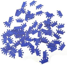 img 3 attached to 👑 200pc Hemarty Royal Blue Crown Confetti: Sparkling Princess Baby Shower & Girl Birthday Decorations