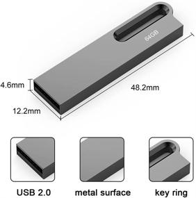 img 1 attached to 📦 Набор из 2 флеш-накопителей Aiibe объемом 64 ГБ - Металлический USB-накопитель - Водонепроницаемый флеш-накопитель USB 64 ГБ - Портативный USB-накопитель с защелкой - Брелок - Черный Серебряный (64ГБ, 2 цвета)